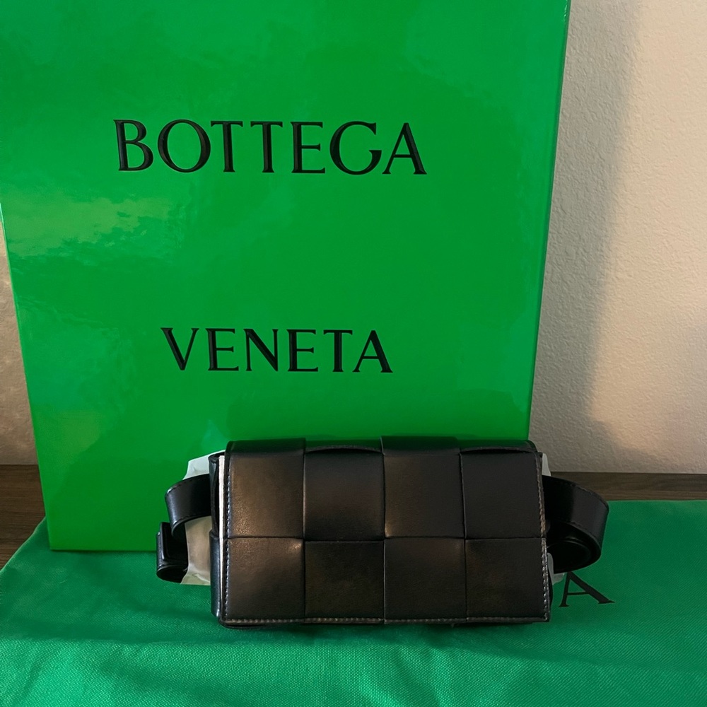 Bottega Veneta Black Cassette Belt bag